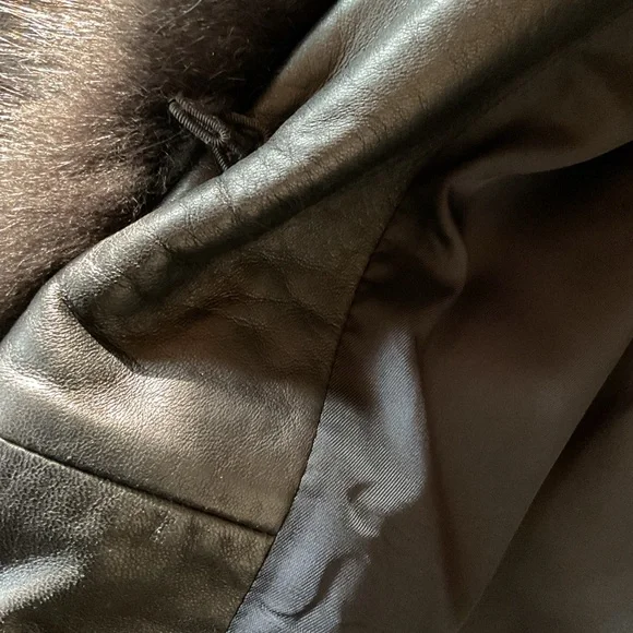 Vintage tribor leather and fox jacket, Medium - Picture 7 of 10